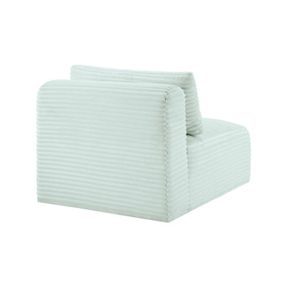 Shaggy Mint Corduroy Performance Fabric Armless Chair