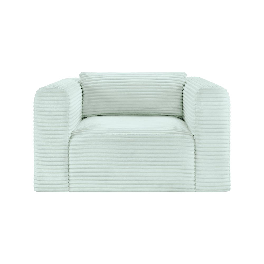 Shaggy Mint Corduroy Performance Fabric Arm Chair