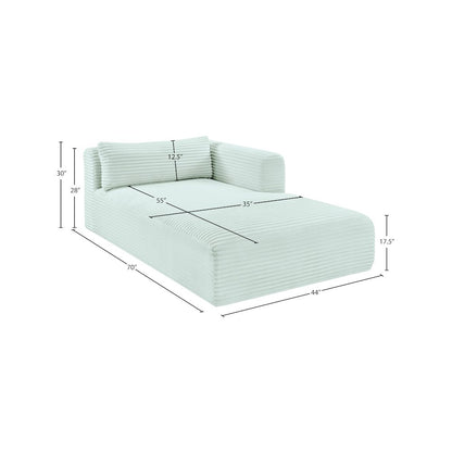 Shaggy Mint Corduroy Performance Fabric Chaise