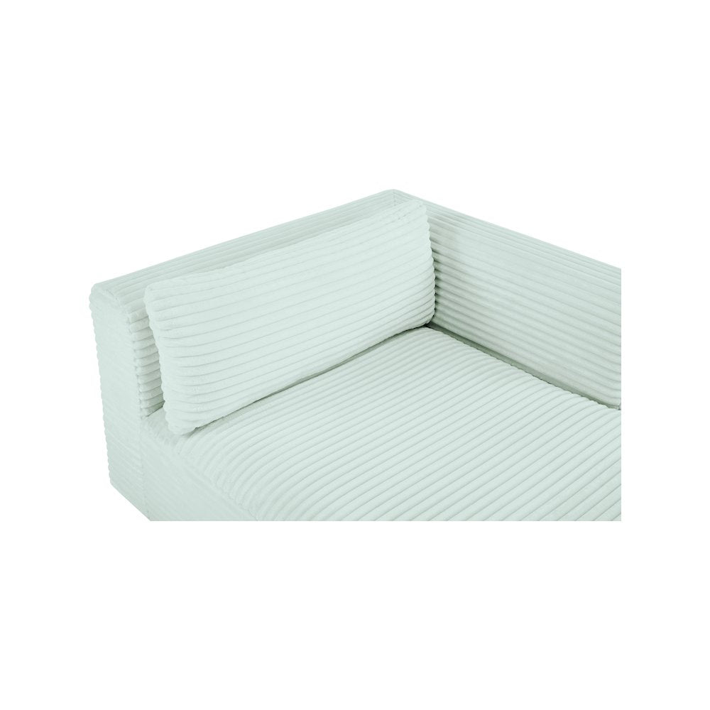 Shaggy Mint Corduroy Performance Fabric Chaise