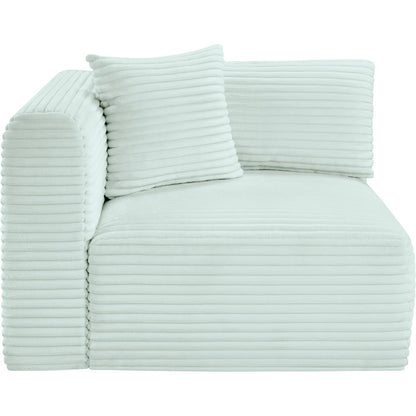 Shaggy Mint Corduroy Performance Fabric Corner Chair
