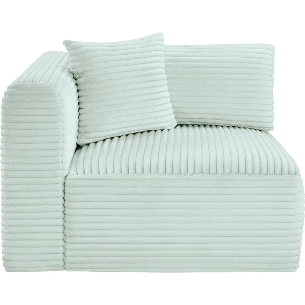 Shaggy Mint Corduroy Performance Fabric Corner Chair