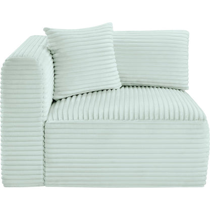 Shaggy Mint Corduroy Performance Fabric Corner Chair