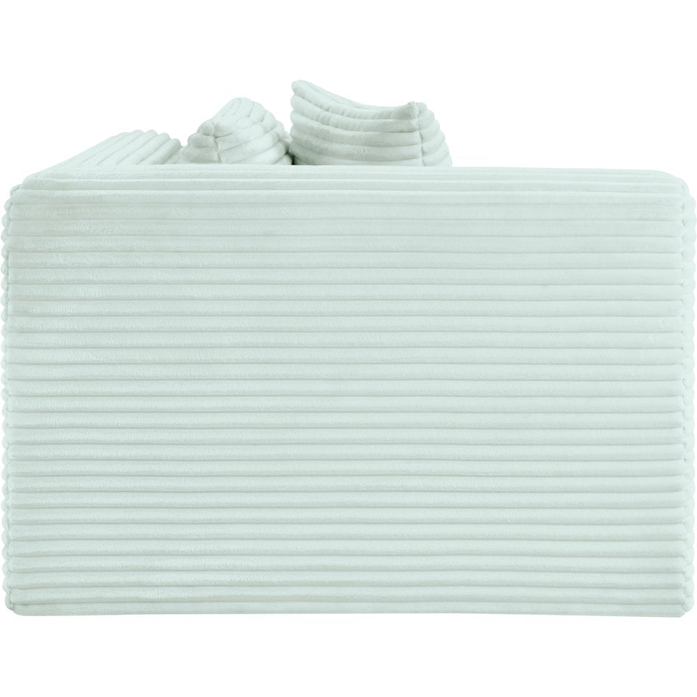 Shaggy Mint Corduroy Performance Fabric Corner Chair