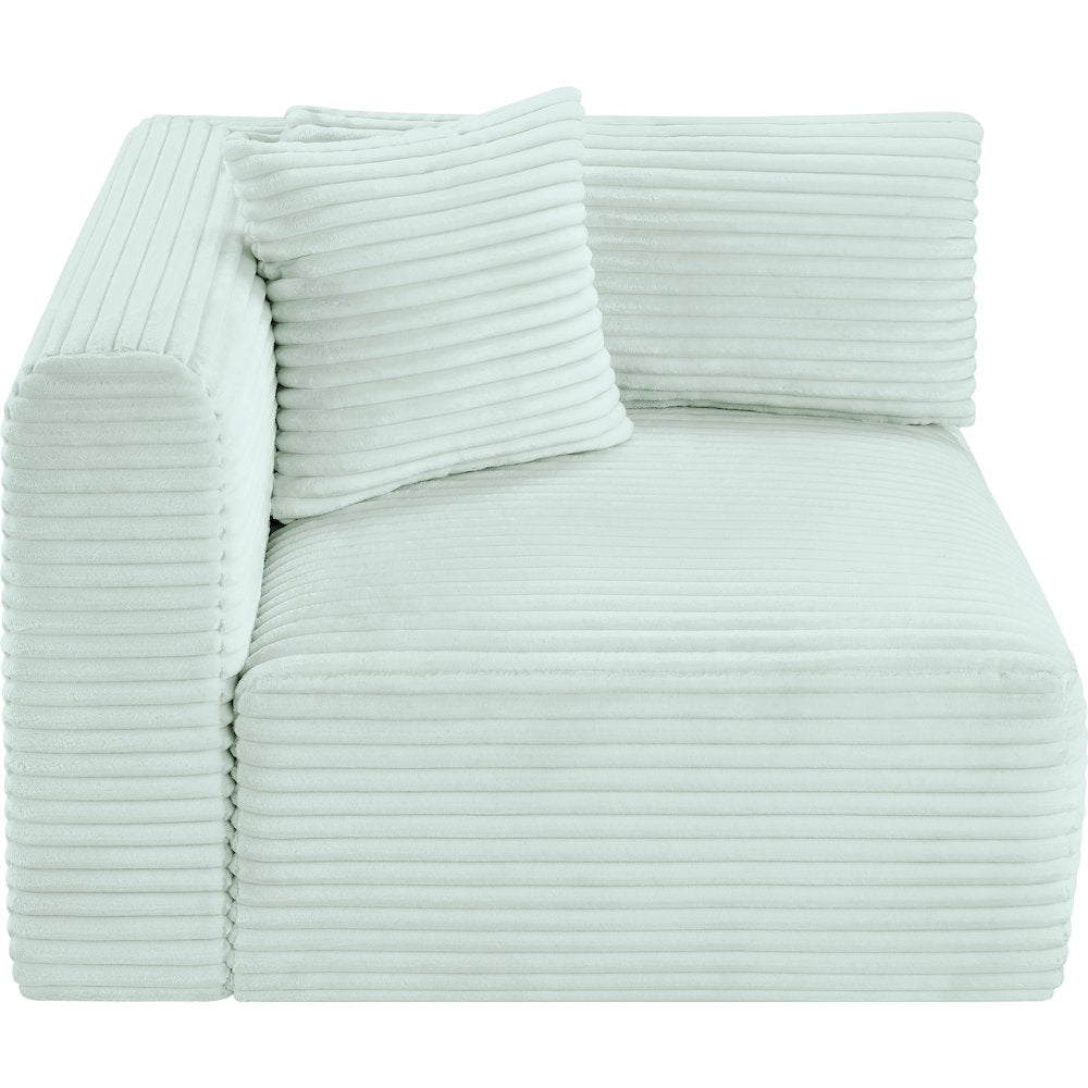 Shaggy Mint Corduroy Performance Fabric Corner Chair