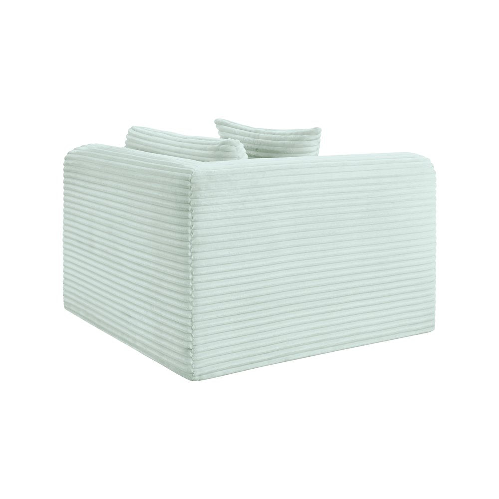 Shaggy Mint Corduroy Performance Fabric Corner Chair