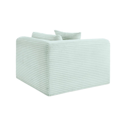 Shaggy Mint Corduroy Performance Fabric Corner Chair