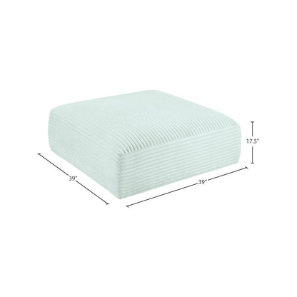 Shaggy Mint Corduroy Performance Fabric Ottoman