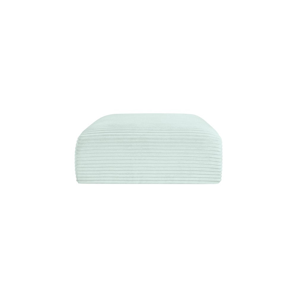 Shaggy Mint Corduroy Performance Fabric Ottoman