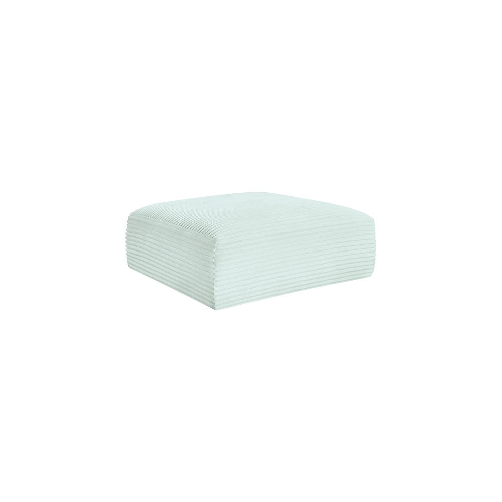 Shaggy Mint Corduroy Performance Fabric Ottoman