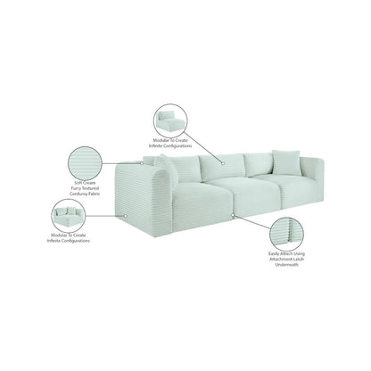 Shaggy Mint Corduroy Performance Fabric Modular Sofa