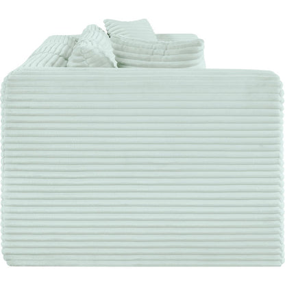Shaggy Mint Corduroy Performance Fabric Modular Sofa