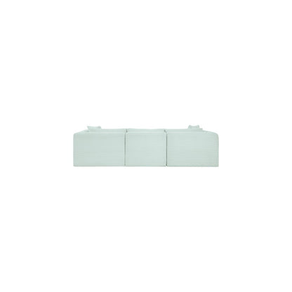 Shaggy Mint Corduroy Performance Fabric Modular Sofa