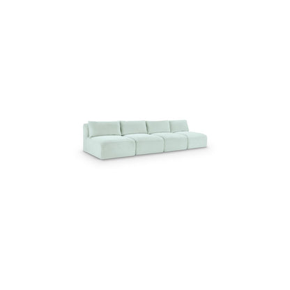 Shaggy Mint Corduroy Performance Fabric Modular Sofa