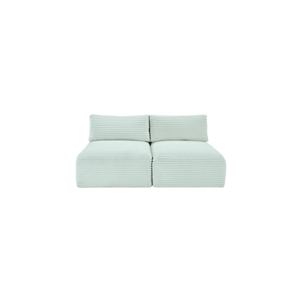 Shaggy Mint Corduroy Performance Fabric Modular Sofa
