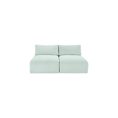 Shaggy Mint Corduroy Performance Fabric Modular Sofa