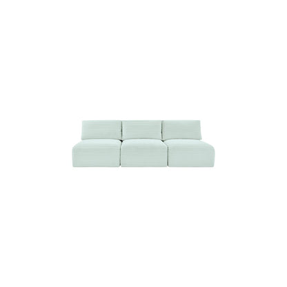 Shaggy Mint Corduroy Performance Fabric Modular Sofa