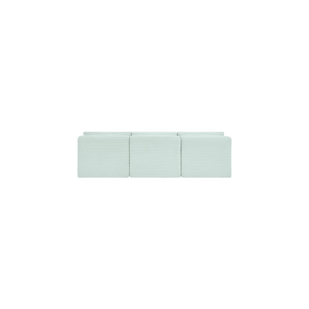 Shaggy Mint Corduroy Performance Fabric Modular Sofa