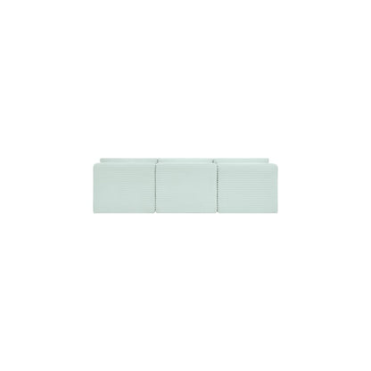 Shaggy Mint Corduroy Performance Fabric Modular Sofa