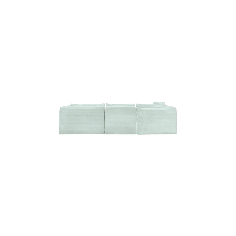 Shaggy Mint Corduroy Performance Fabric Modular Sectional
