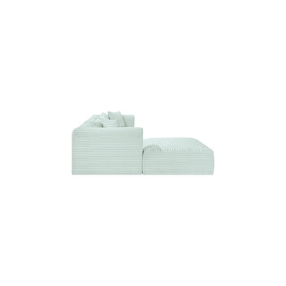 Shaggy Mint Corduroy Performance Fabric Modular Sectional