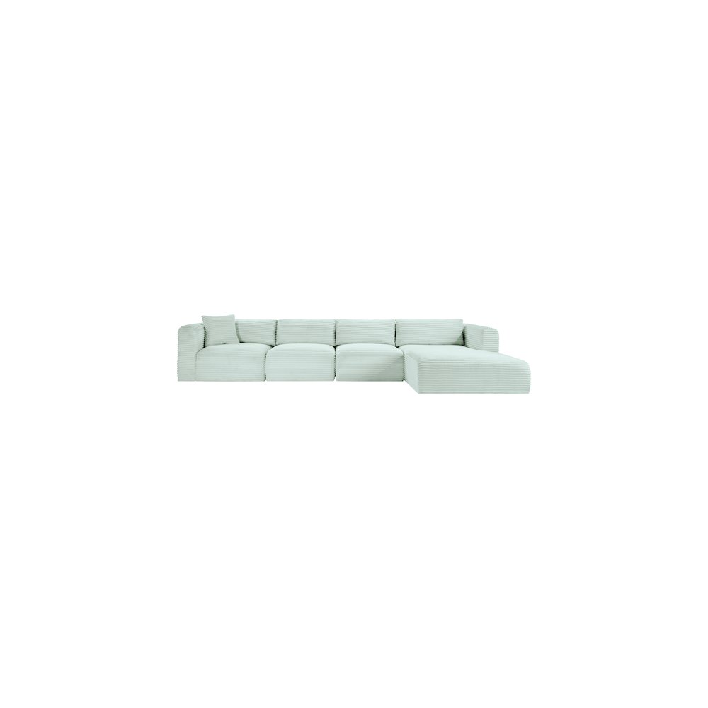 Shaggy Mint Corduroy Performance Fabric Modular Sectional