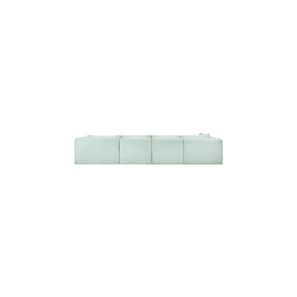 Shaggy Mint Corduroy Performance Fabric Modular Sectional