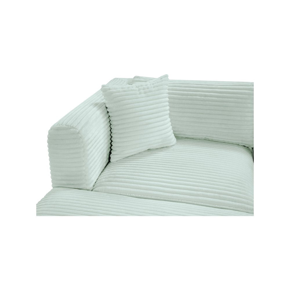 Shaggy Mint Corduroy Performance Fabric Modular Sectional