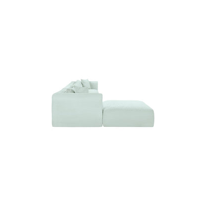 Shaggy Mint Corduroy Performance Fabric Modular Sectional