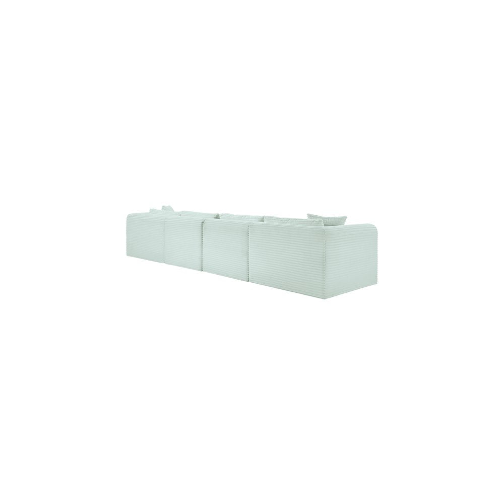 Shaggy Mint Corduroy Performance Fabric Modular Sectional