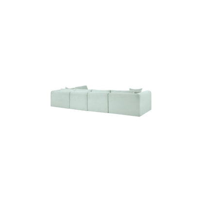 Shaggy Mint Corduroy Performance Fabric Modular Sectional
