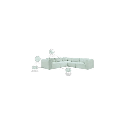 Shaggy Mint Corduroy Performance Fabric Modular Sectional