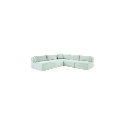 Shaggy Mint Corduroy Performance Fabric Modular Sectional