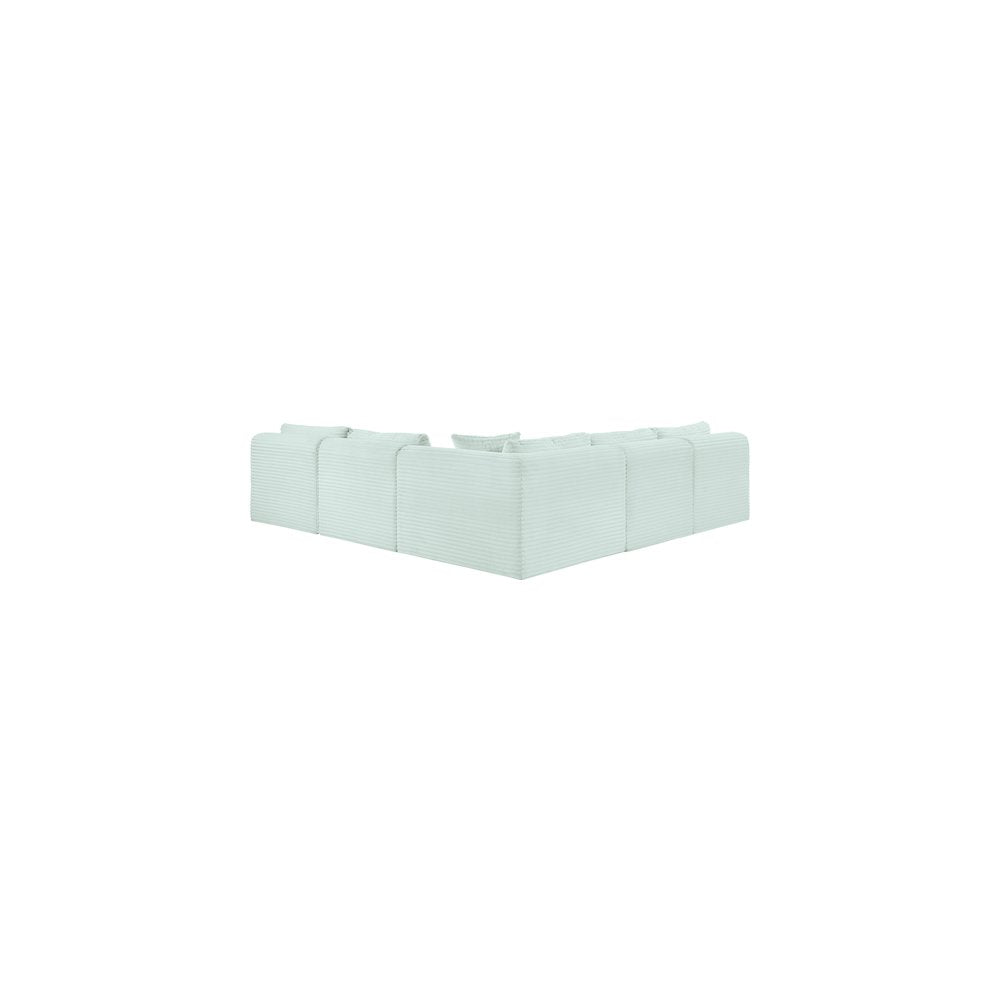 Shaggy Mint Corduroy Performance Fabric Modular Sectional