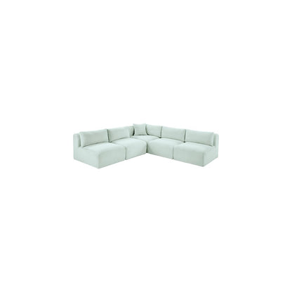 Shaggy Mint Corduroy Performance Fabric Modular Sectional