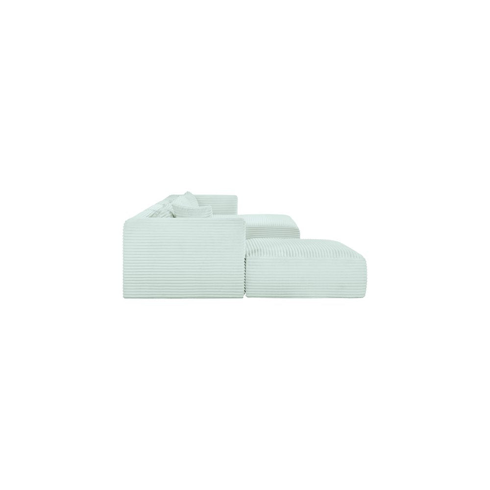 Shaggy Mint Corduroy Performance Fabric Modular Sectional