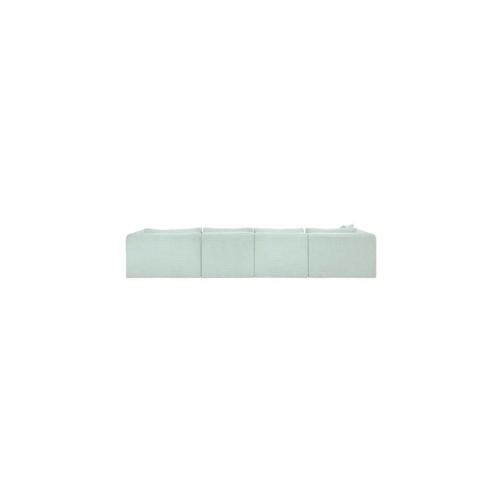 Shaggy Mint Corduroy Performance Fabric Modular Sectional