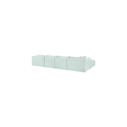Shaggy Mint Corduroy Performance Fabric Modular Sectional