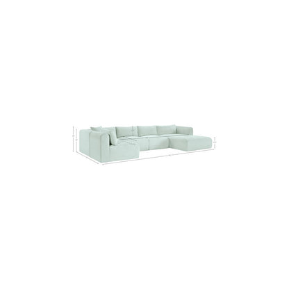 Shaggy Mint Corduroy Performance Fabric Modular Sectional