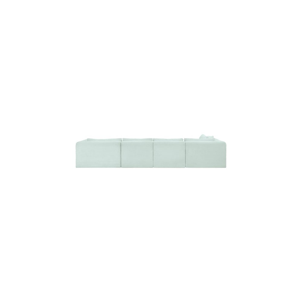 Shaggy Mint Corduroy Performance Fabric Modular Sectional