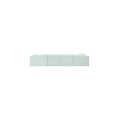 Shaggy Mint Corduroy Performance Fabric Modular Sectional
