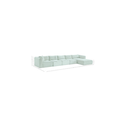 Shaggy Mint Corduroy Performance Fabric Modular Sectional