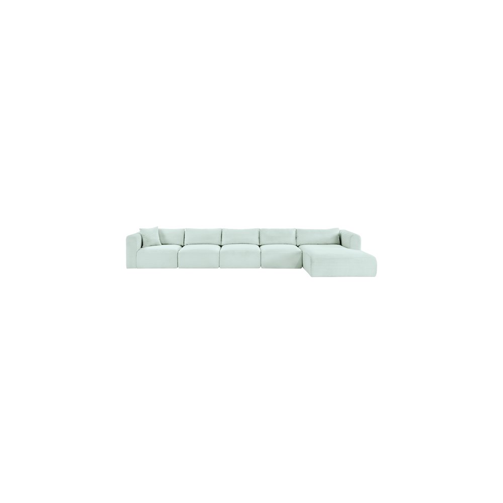 Shaggy Mint Corduroy Performance Fabric Modular Sectional