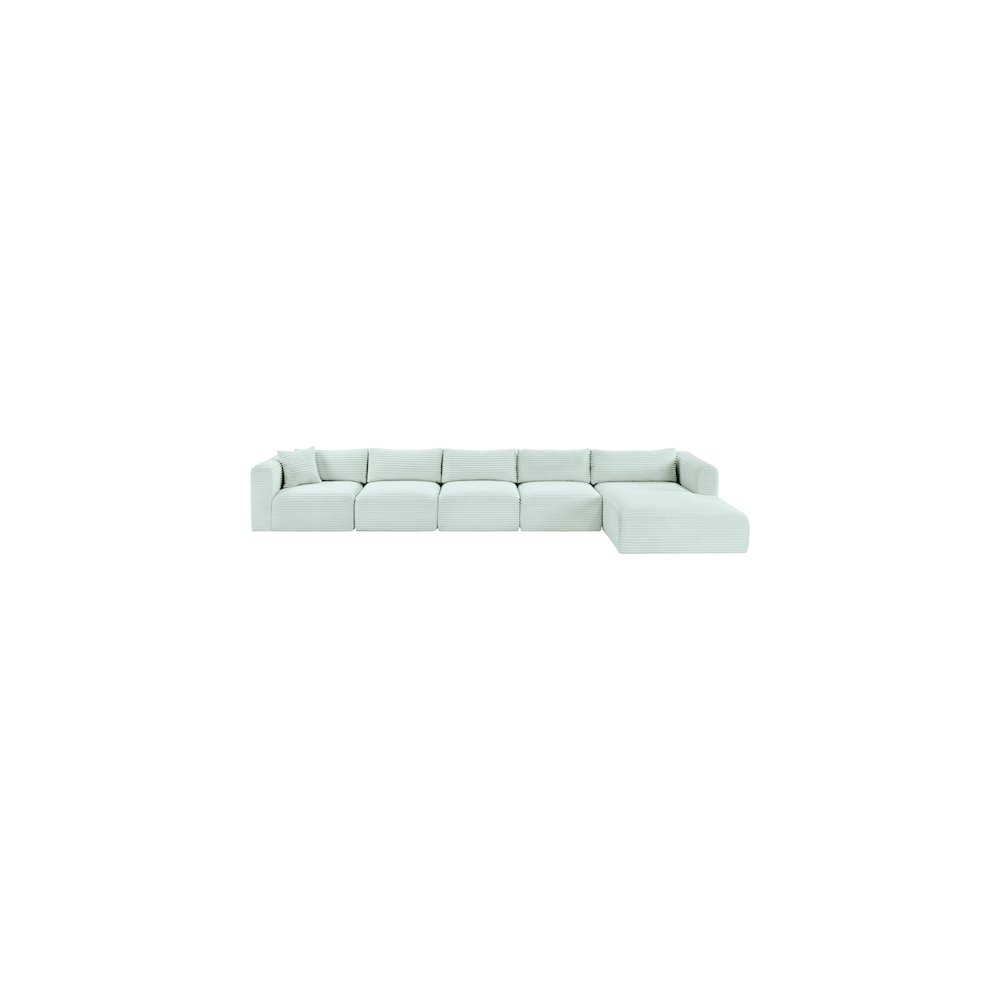 Shaggy Mint Corduroy Performance Fabric Modular Sectional