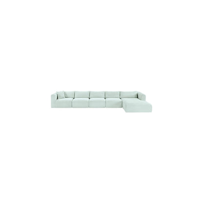 Shaggy Mint Corduroy Performance Fabric Modular Sectional