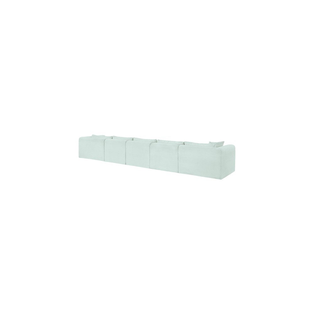 Shaggy Mint Corduroy Performance Fabric Modular Sectional