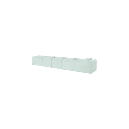 Shaggy Mint Corduroy Performance Fabric Modular Sectional