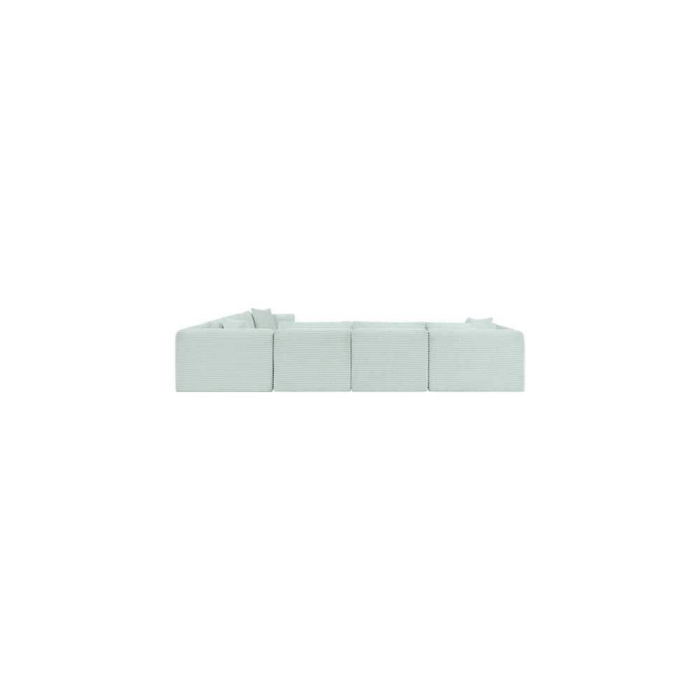 Shaggy Mint Corduroy Performance Fabric Modular Sectional
