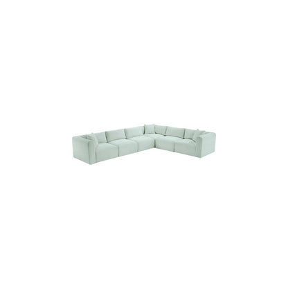 Shaggy Mint Corduroy Performance Fabric Modular Sectional