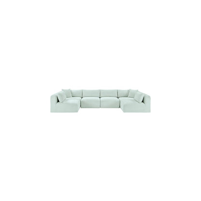 Shaggy Mint Corduroy Performance Fabric Modular Sectional